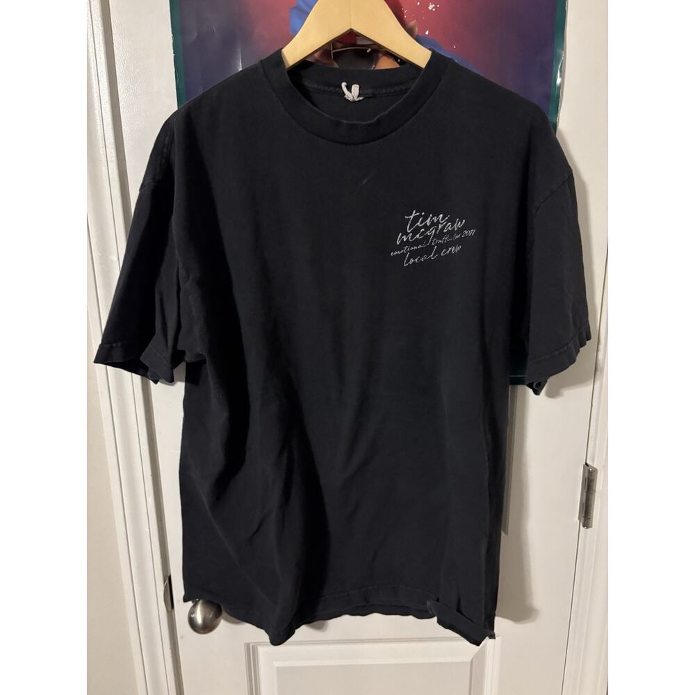 Tim McGraw Mens T Shirt Size XL Live Your Voice Local Crew 2008 Black Country